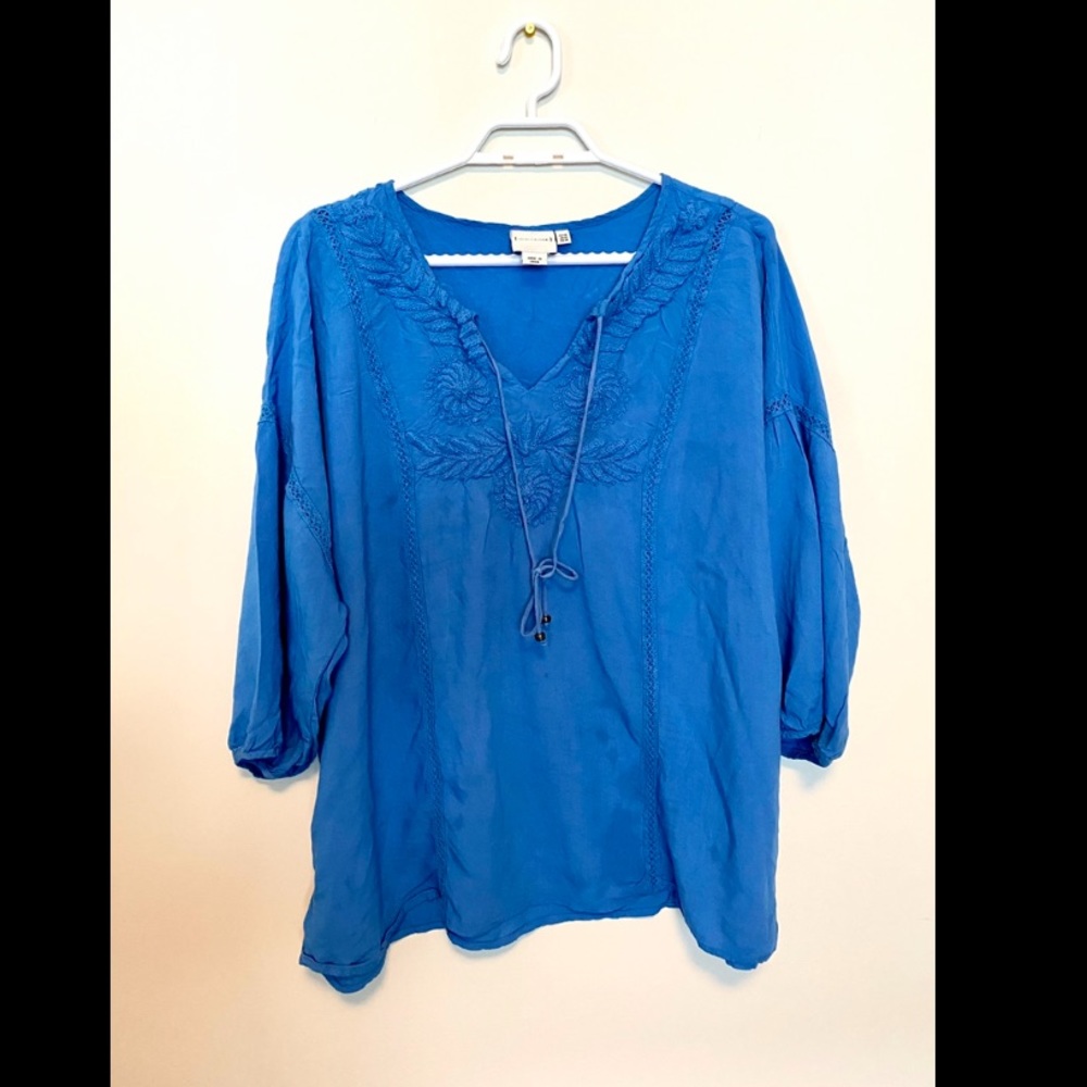Junarose short sleeve blouse, size XXL, colour Blue